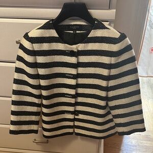 Talbots Women's Striped Navy and White Jacket Blazer